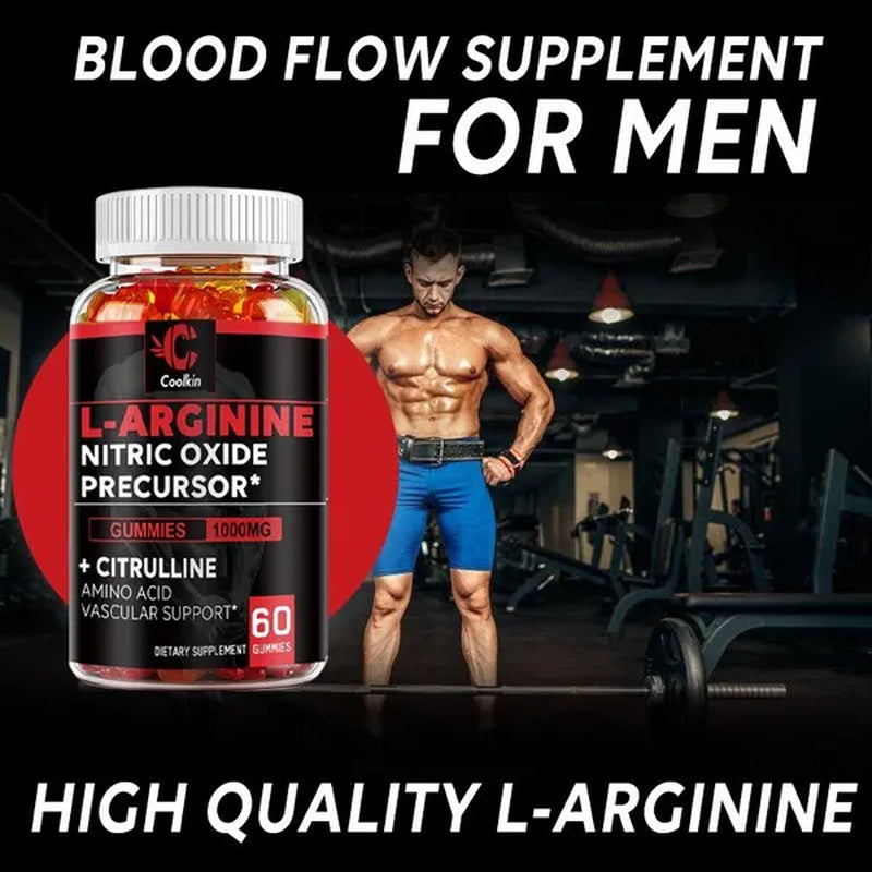 Testosterone Booster, Boost Energy, Boost Endurance, Improve Blood Circulation - with L-Citrulline-L-Arginine Gummies (30/60 Gummies)