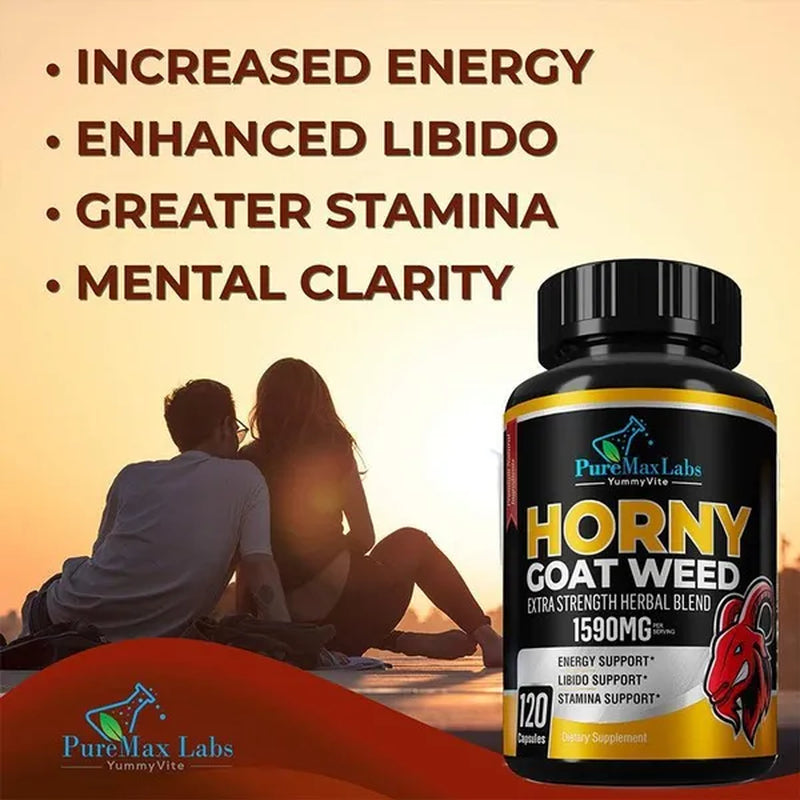 1590Mg Extra Strength Blend, Maca, Arginine, Ginseng, Tribulus, Tongkat, Energy Support, Non-Gmo Formula, 30/60/120 Capsules