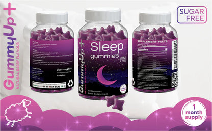 Sugar Free Sleep Gummies x 5 Servings | High Strength100mg Natural Melatonin Sources from Griffonia Extract | Vegan | Gluten-Free | Chewable Natural Melatonin | Berry Flavour | Gummy up +