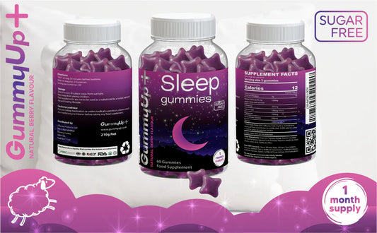 Sugar Free Sleep Gummies x 5 Servings | High Strength100mg Natural Melatonin Sources from Griffonia Extract | Vegan | Gluten-Free | Chewable Natural Melatonin | Berry Flavour | Gummy up +